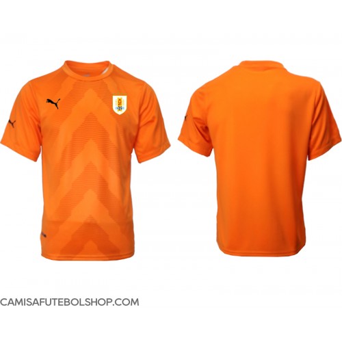 Camisa de time de futebol Uruguai Goleiro Replicas 2º Equipamento Mundo 2022 Manga Curta